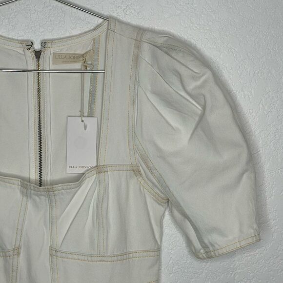 NWT Ulla Johnson Ames MIDI Cotton Dress Whitewash- Size 0 - Picture 4 of 16